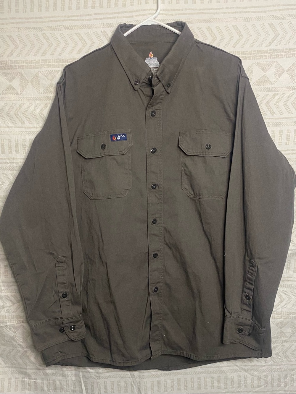 Lacrosse Olive Green Long-Sleeve Button-Down Shirt